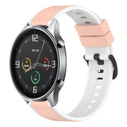 For Xiaomi MI Watch Color 22mm Two-Color Silicone Watch Band(Pink+White)