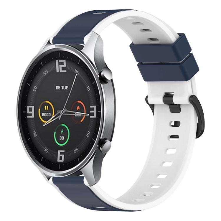 For Xiaomi MI Watch Color 22mm Two-Color Silicone Watch Band(Midnight Blue + White)