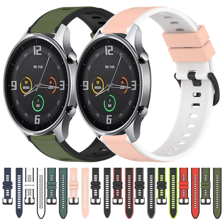 For Xiaomi MI Watch Color 22mm Two-Color Silicone Watch Band(Midnight Blue + White)