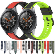 For Samsung Galaxy Watch 46mm 22mm Two-Color Silicone Watch Band(Black+Red)