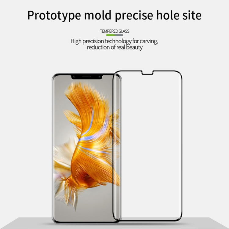 For Huawei Mate 50 Pro PINWUYO 9H 3D Hot Bending Tempered Glass Film(Black)