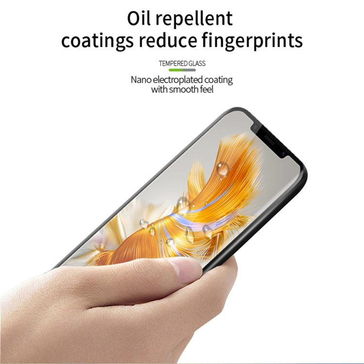 For Huawei Mate 50 Pro PINWUYO 9H 3D Hot Bending Tempered Glass Film(Black)
