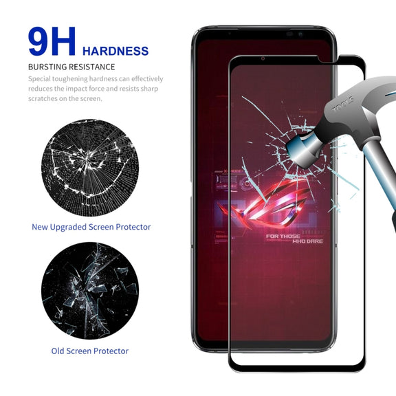 For Asus Rog Phone 6 / 6D / 6 Pro 2pcs ENKAY Full Glue 0.26mm 9H 2.5D Tempered Glass Full Film