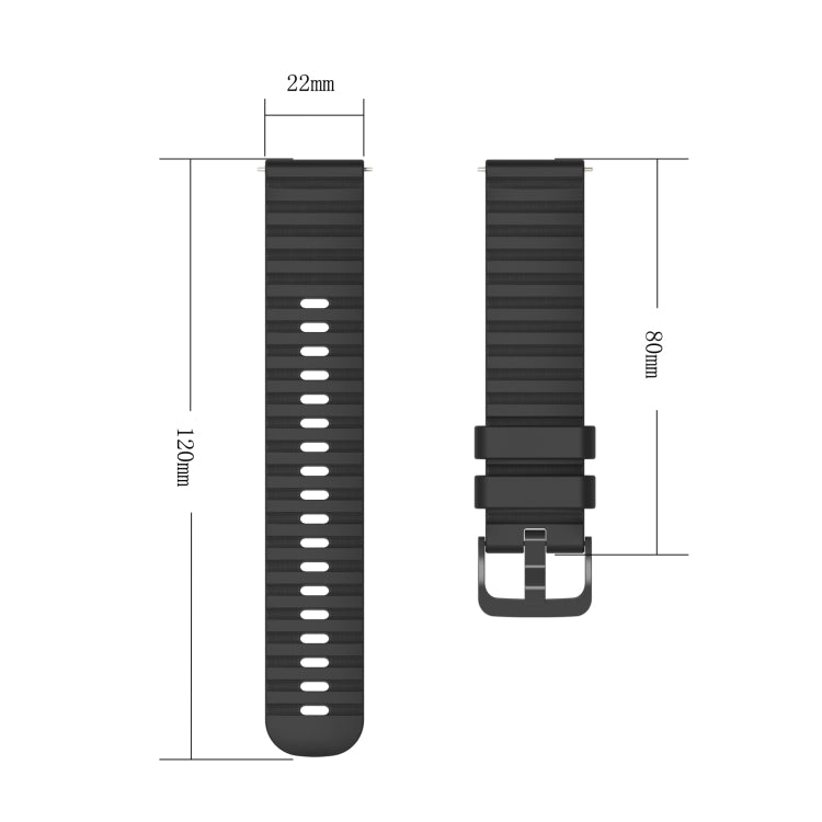 For Amazfit GTR 2 22mm Wavy Dotted Solid-Color Silicone Watch Band(Gray)