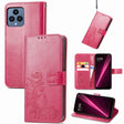 For T-Mobile REVVL 6 5G Four-leaf Clasp Embossed Buckle Leather Phone Case(Magenta) - More Brand by PMC TechLife | Online Shopping South Africa | PMC TechLife