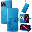 For T-Mobile REVVL 6 5G Four-leaf Clasp Embossed Buckle Leather Phone Case(Blue) - More Brand by PMC TechLife | Online Shopping South Africa | PMC TechLife
