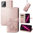 For T-Mobile Revvl 6 Pro 5G Four-leaf Clasp Embossed Buckle Leather Phone Case(Rose Gold) - More Brand by PMC TechLife | Online Shopping South Africa | PMC TechLife