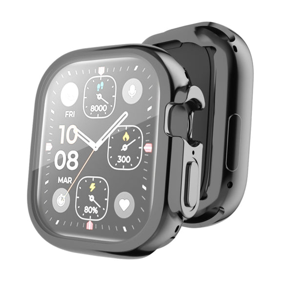 For Apple Watch Ultra / Ultra 2 49mm ENKAY Full Coverage Electroplated Soft TPU Case with Screen Film(Black) - Watch Cases by ENKAY