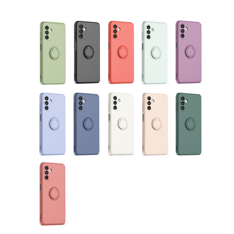 Ring Kickstand Silicone Phone Case For Samsung Galaxy A14 5G(Pink)