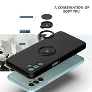 Ring Kickstand Silicone Phone Case For Samsung Galaxy A14 5G(Black)
