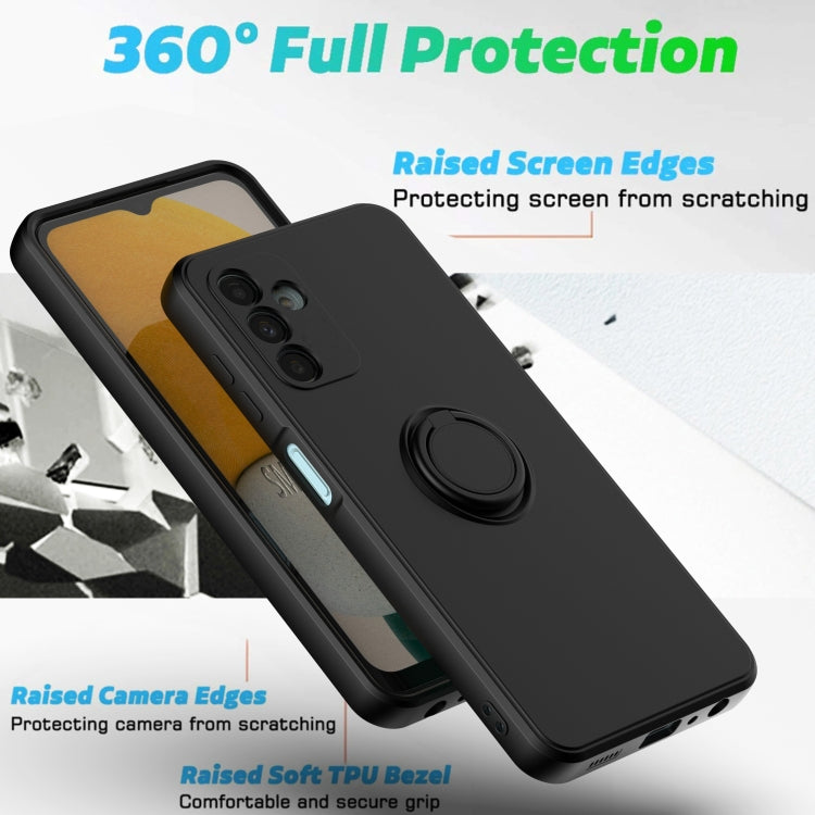 Ring Kickstand Silicone Phone Case For Samsung Galaxy A14 5G(Pink)