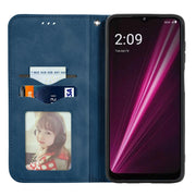 For T-Mobile Revvl 6 Pro 5G Retro Skin Feel Magnetic Leather Phone Case(Blue)