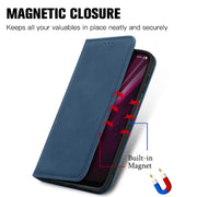 For T-Mobile Revvl 6 Pro 5G Retro Skin Feel Magnetic Leather Phone Case(Blue)
