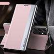 For Samsung Galaxy S23 Ultra 5G Side Electroplated Adsorption Leather Phone Case(Pink) - free shipping - PMC TechLife - Order now!