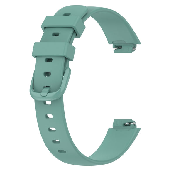 For Fitbit Inspire 3 Solid Color Silicone Watch Band, Size:L(Green)