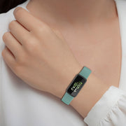 For Fitbit Inspire 3 Solid Color Silicone Watch Band, Size:L(Yellow)