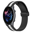 For Amazfit GTR 3 22mm Folding Magnetic Clasp Silicone Watch Band(Black+White) - free shipping - PMC TechLife - Order now!
