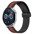 For Huawei Watch GT3 46mm 22mm Folding Magnetic Clasp Silicone Watch Band(Black+Red) - free shipping - PMC TechLife - Order now!