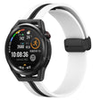 For Huawei Watch GT Runner 22mm Folding Magnetic Clasp Silicone Watch Band(White+Black) - free shipping - PMC TechLife - Order now!