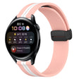 For Huawei Watch 3 22mm Folding Magnetic Clasp Silicone Watch Band(Pink+White) - free shipping - PMC TechLife - Order now!
