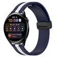 For Huawei Watch 3 22mm Folding Magnetic Clasp Silicone Watch Band(Midnight Blue + White) - free shipping - PMC TechLife - Order now!