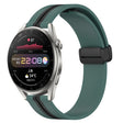 For Huawei Watch 3 Pro 22mm Folding Magnetic Clasp Silicone Watch Band(Olive Green + Black) - free shipping - PMC TechLife - Order now!