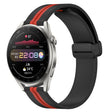For Huawei Watch 3 Pro 22mm Folding Magnetic Clasp Silicone Watch Band(Black+Red) - free shipping - PMC TechLife - Order now!