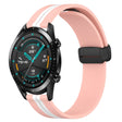 For Huawei GT2 46mm 22mm Folding Magnetic Clasp Silicone Watch Band(Pink+White) - free shipping - PMC TechLife - Order now!