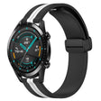 For Huawei GT2 46mm 22mm Folding Magnetic Clasp Silicone Watch Band(Black+White) - free shipping - PMC TechLife - Order now!