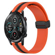 For Honor Magic Watch 2 46mm 22mm Folding Magnetic Clasp Silicone Watch Band(Orange+Black) - free shipping - PMC TechLife - Order now!