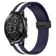 For Honor Magic Watch 2 46mm 22mm Folding Magnetic Clasp Silicone Watch Band(Midnight Blue + White) - free shipping - PMC TechLife - Order now!