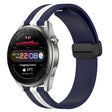 For Huawei Watch 3 Pro New 22mm Folding Magnetic Clasp Silicone Watch Band(Midnight Blue + White) - free shipping - PMC TechLife - Order now!