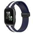 Compatible with Garmin Compatible witherunner Sq2 20mm Folding Magnetic Clasp Silicone Watch Band(Midnight Blue + White) - free shipping - PMC TechLife - Order now!