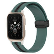 Compatible with Garmin Compatible witherunner Sq2 Music 20mm Folding Magnetic Clasp Silicone Watch Band(Olive Green + Black) - free shipping - PMC TechLife - Order now!