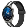 For Huawei Watch GT3 Pro 43mm 20mm Folding Magnetic Clasp Silicone Watch Band(Black+White) - free shipping - PMC TechLife - Order now!
