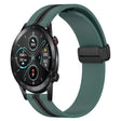 For Honor MagicWatch2 42mm 20mm Folding Magnetic Clasp Silicone Watch Band(Olive Green + Black) - free shipping - PMC TechLife - Order now!