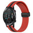 For Honor MagicWatch2 42mm 20mm Folding Magnetic Clasp Silicone Watch Band(Red+Black) - free shipping - PMC TechLife - Order now!