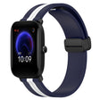 For Amazfit Pop 20mm Folding Magnetic Clasp Silicone Watch Band(Midnight Blue + White) - free shipping - PMC TechLife - Order now!