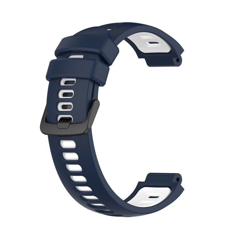 Compatible with Garmin Compatible witherunner 220 Two-Color Silicone Watch Band(Midnight Blue + White)