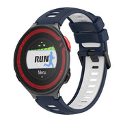 Compatible with Garmin Compatible witherunner 220 Two-Color Silicone Watch Band(Midnight Blue + White)