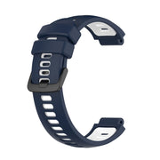 Compatible with Garmin Compatible witherunner 220 Two-Color Silicone Watch Band(Midnight Blue + White)