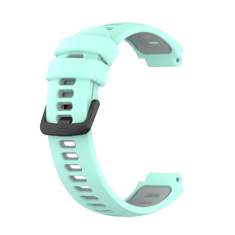 Compatible with Garmin Compatible witherunner 620 Two-Color Silicone Watch Band(Teal+Grey)