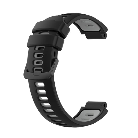 Compatible with Garmin Compatible witherunner 735 / 735XT Two-Color Silicone Watch Band(Black+Grey)