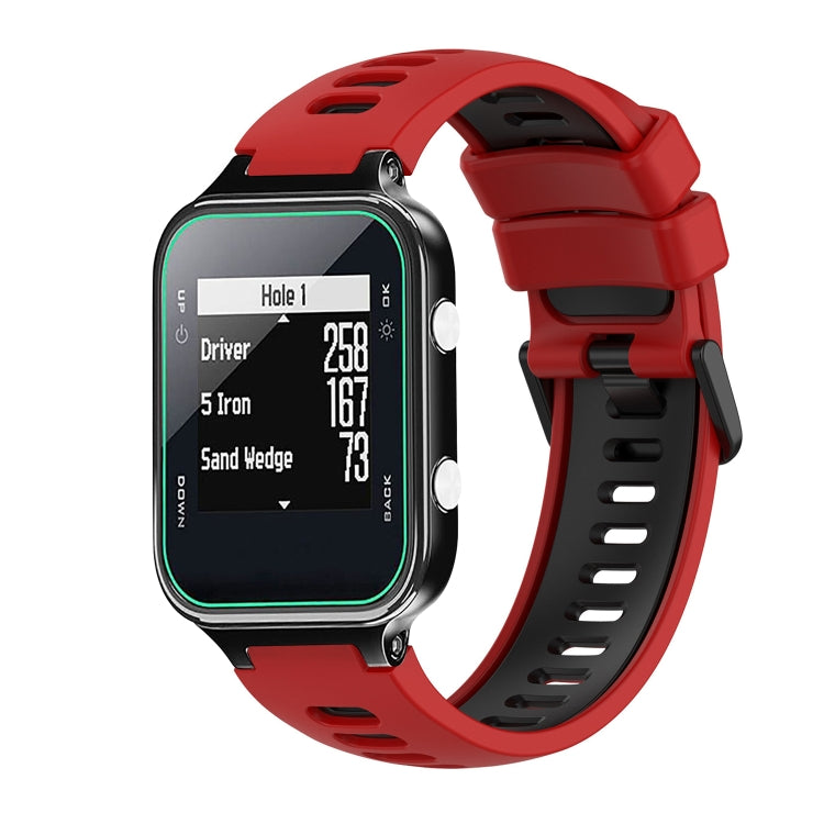Compatible with Garmin Approach S20 Two-Color Silicone Watch Band(Red+Black)
