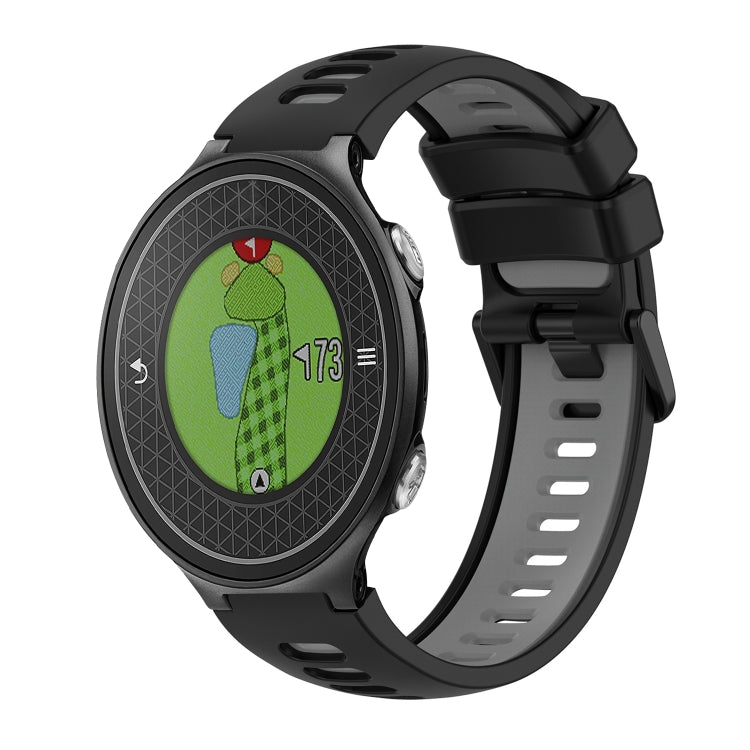 Compatible with Garmin Approach S6 Two-Color Silicone Watch Band(Black+Grey)