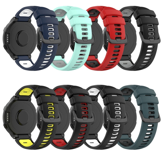 Compatible with Garmin Approach S6 Two-Color Silicone Watch Band(Black+Grey)