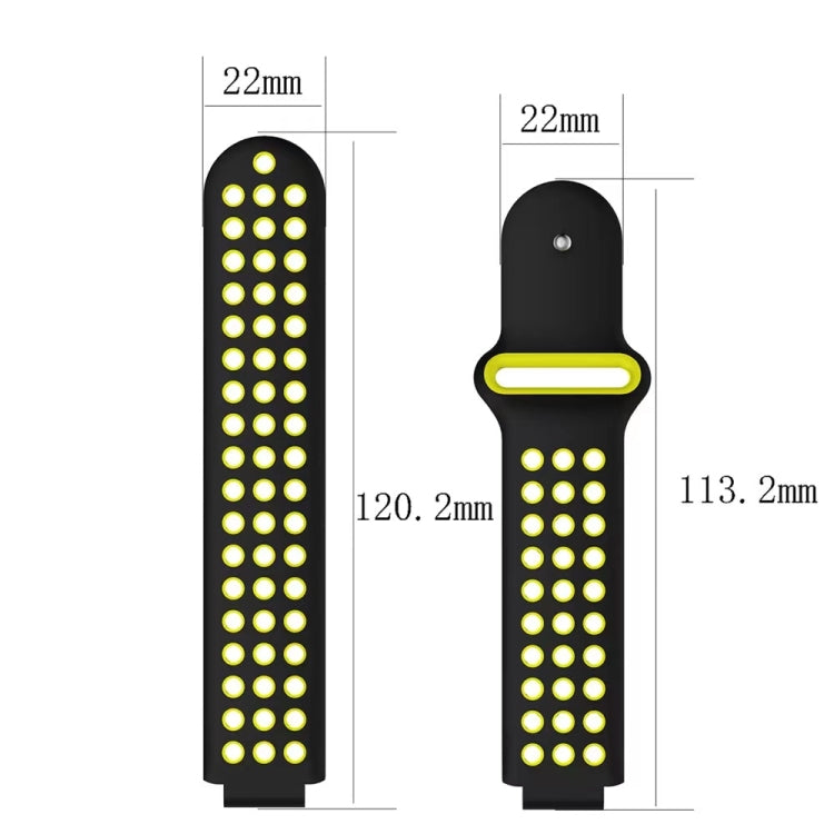 For Garmin Approach S5 Two-Color Punched Breathable Silicone Watch Band(Black+Red)