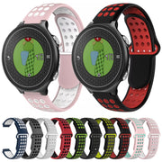 For Garmin Approach S6 Two-Color Punched Breathable Silicone Watch Band(Pink+Teal)