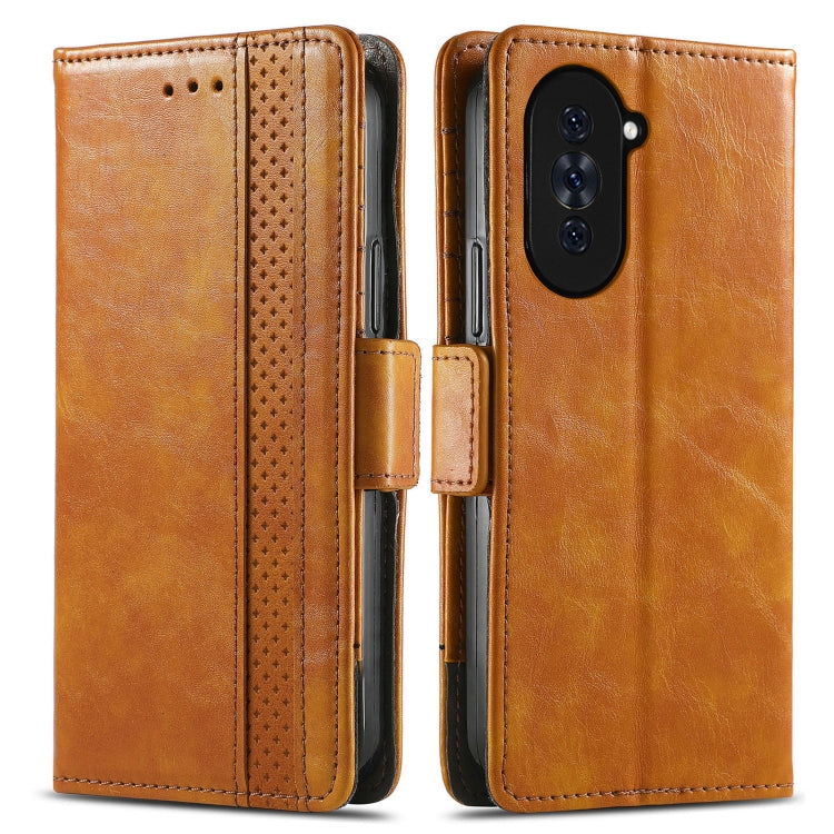 For Huawei  Nova 10 CaseNeoSplicing Dual Magnetic Buckle Leather Phone Case(Khaki)