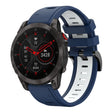 Compatible with Garmin EPIX Gen 2 22mm Two-Color Sports Silicone Watch Band(Midnight Blue + White)